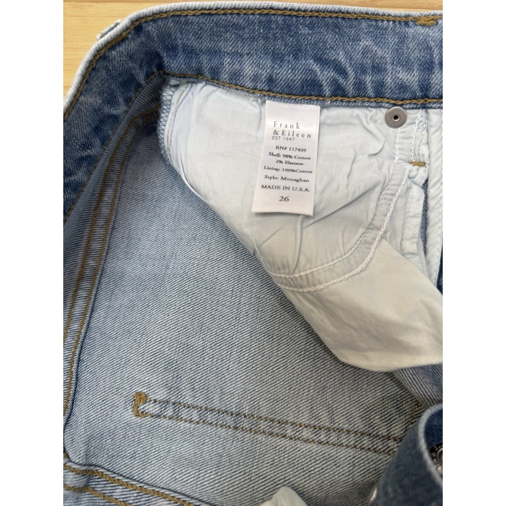 Frank & Eileen Monaghan High Rise Button Fly Raw Hem Jeans Size 26 - Picture 7 of 12